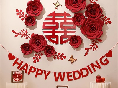 Chữ gỗ Song Hỷ tròn - Wedding nhiều kiểu [Gỗ nhẹ - Sơn thủ công] ĐK 30-40cm CHU-GO-23